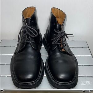 DOLCE & GABBANA Black Leather Chukka Boots for Men